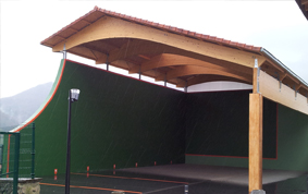 Asfalto galdatua. Aginaga frontoia. Zumarraga