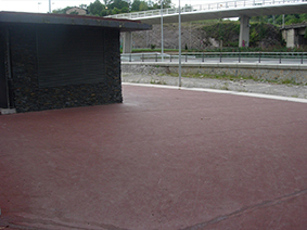 Asfalto galdatua. Garajen iragazgaitzea. Txingurri Pasealekua