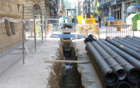 Canalización de agua. Calle Fuenterrabia. Donostia