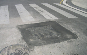 Canalización de fibra óptica arqueta. Calle Gran Vía