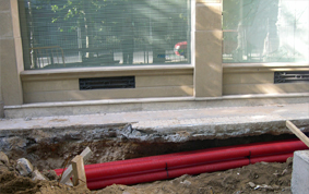 Canalización de fibra óptica. Avenida de la Libertad