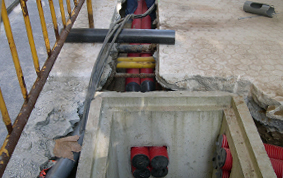 Canalización de fibra óptica. Avenida de la Libertad