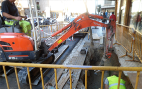 Canalización de gas en Segundo Izpizua. Donostia - San Sebastián
