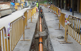 Canalización de gas en Avenida Navarra. Donostia - San Sebastián