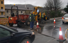 Canalización de saneamiento en Herrera