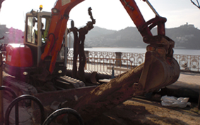 Canalización de saneamiento en Paseo de La Concha