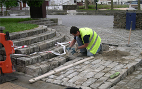 Pavimentación con adoquín en Zubieta