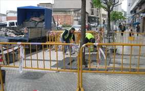 Pavimentación con baldosa en Euskadi Etorbidea. Pasaia