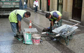 Pavimentación con losa en Parte Vieja